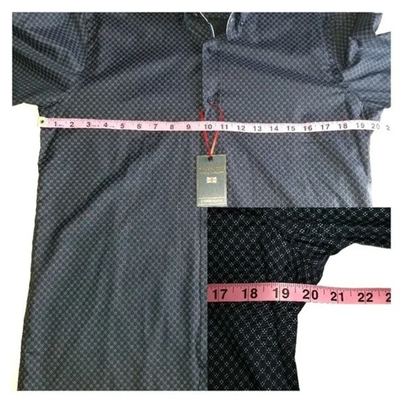 NEW Guide London Small Premium Range Navy Cotton Blend Stretch Button Down Shirt - Picture 8 of 11